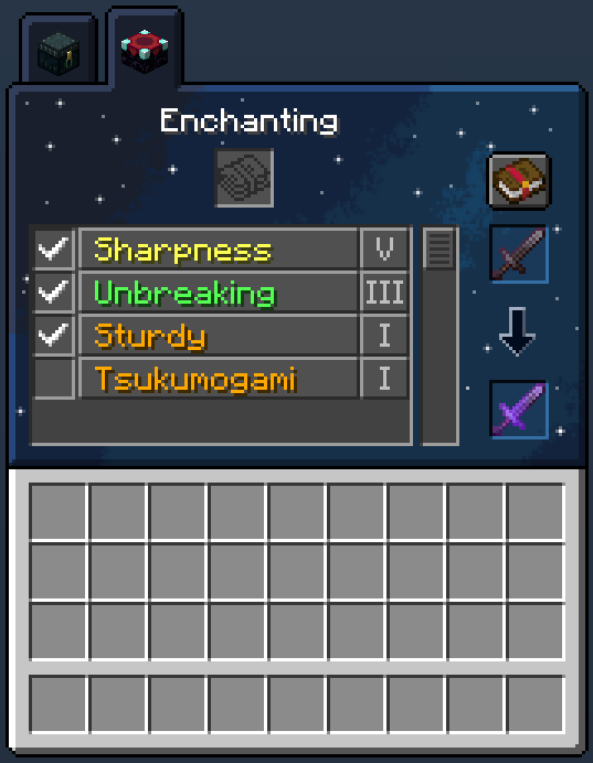 The second tab of the skill menu.