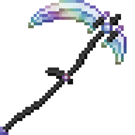 HihiIrokane Scythe.png: Infobox image for HihiIrokane Scythe the item in Minecraft