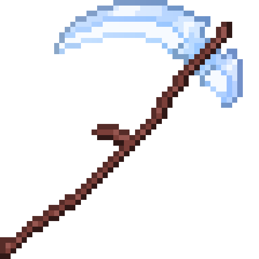 Mithril Scythe.png: Infobox image for Mithril Scythe the item in Minecraft